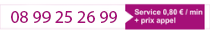 Téléphone: 08 99 25 26 99