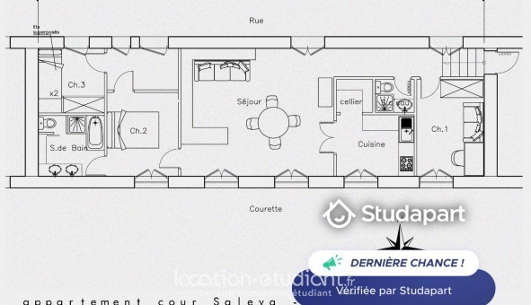 Logement étudiant T4 &agrave; Nice (06100)