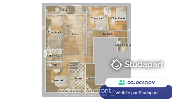 Colocation étudiante Studio &agrave; Pau (64000)